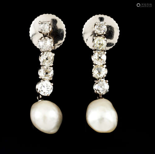 A pair of drop earrings