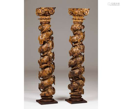 A pair of twisted columns