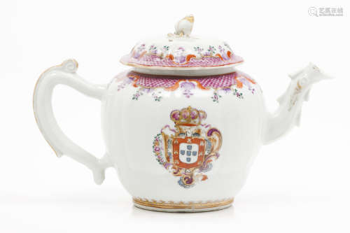A rare armorial teapot