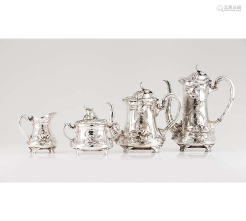 An Art Nouveau tea and coffee set