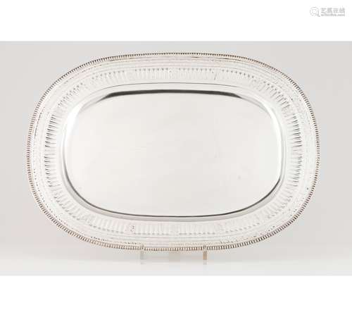 A large oval serving tray