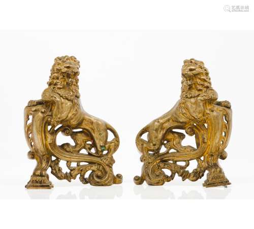 A pair of Napoleon III fire dogs