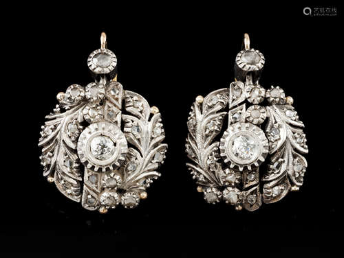 A pair of Romantic period earrings