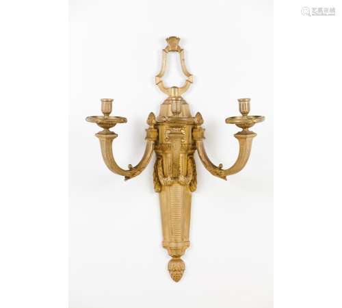 A pair of large Louis XVI style wall sconces