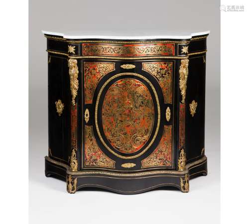 A low Boulle style cupboard