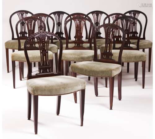 A set of twelve neoclassical mahogany chairs