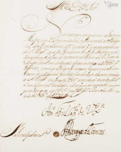 Letter from the 1st Marquess of Tancos