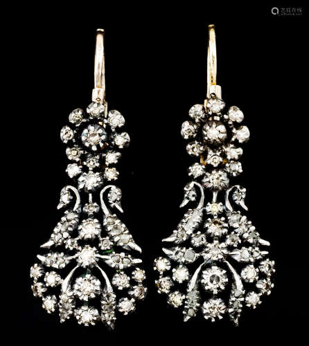 A pair of Romantic period earrings