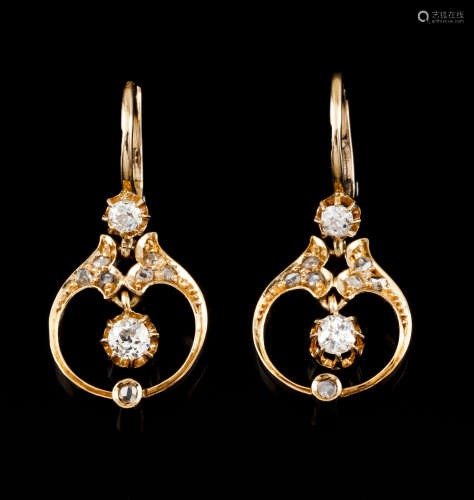 A pair of drop earrings