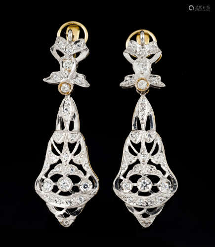 A pair of Belle Époque earrings