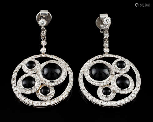 A pair of drop earrings