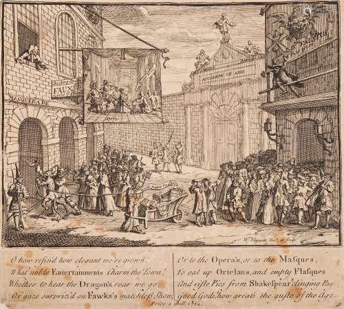 William Hogarth (1697-1764)Masquerades and Operas / O how refined , how elegant we're grown ! 1724