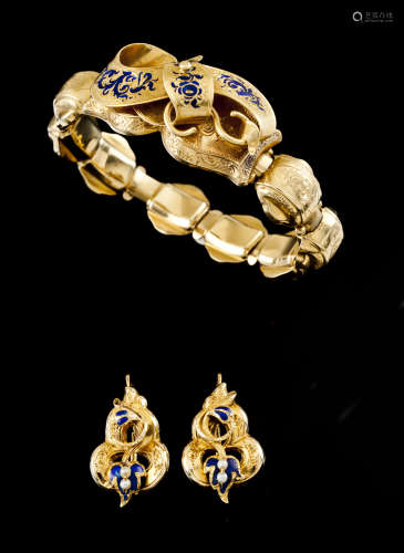A bangle and earrings