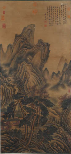 A Chinese Landscape Painting, Shen Zhou Mark