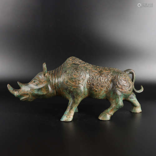 A Bronze Rhinoceros Ornament