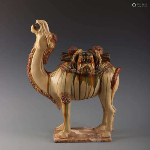 A Tang Tri-colored Porcelain Camel Ornament