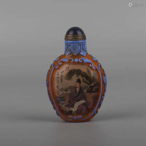 A Figure Painted Glass Snuff Bottle