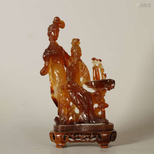 An Agate Carved Figure Ornament