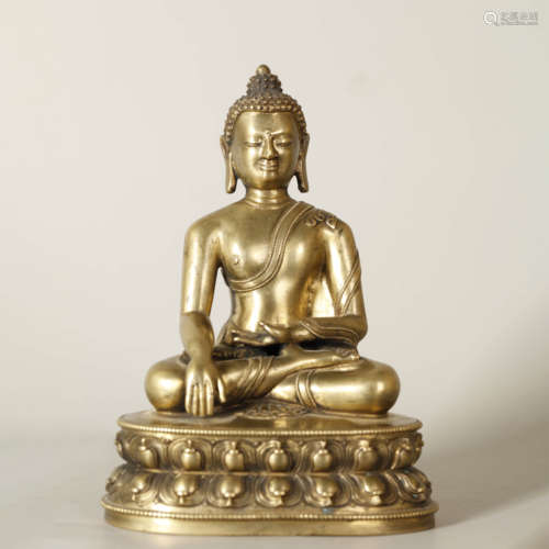 A Gild Bronze Statue of Sakyamuni