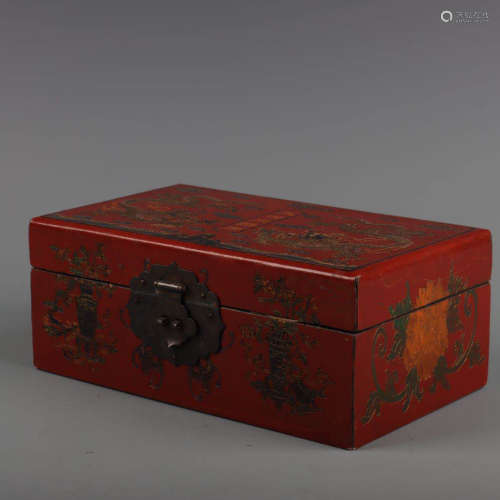 A Lacquerware Gilt Cloisonne Floral Box