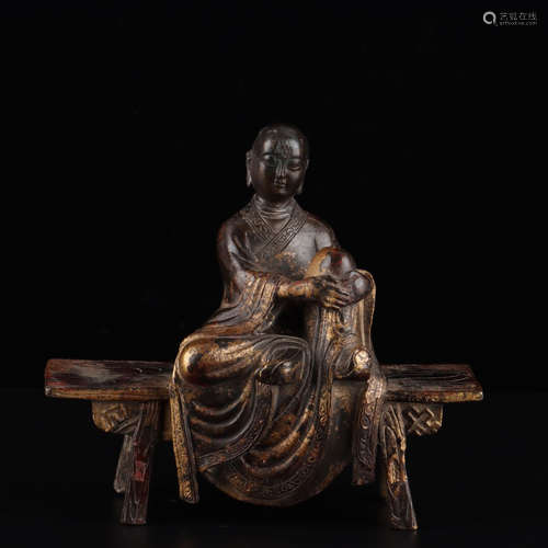 A Gild Bronze Statue of Bench Buddha