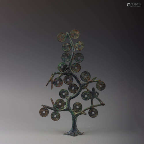 A Bronze Money Tree Ornament