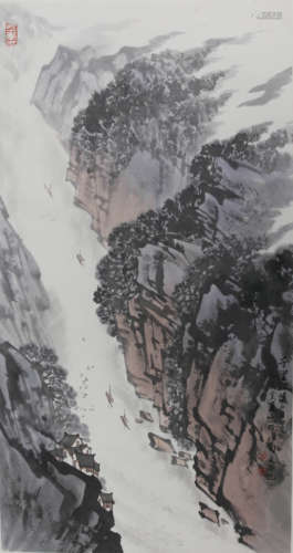 A Chinese Landscape Painting, Song Wenzhi Mark