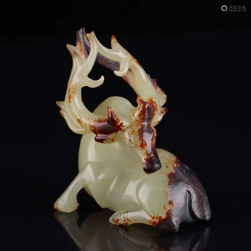 A White Jade Deer Ornament