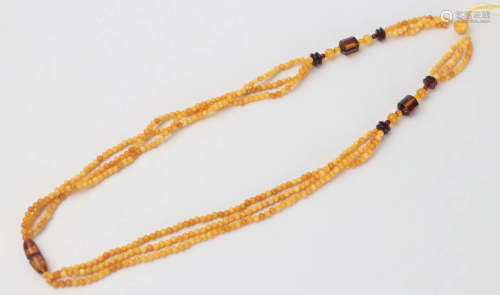 A BEESWAX WITH AMBER NECKLACE