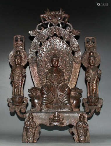 A COPPER CASTED BUDDHA ORNAMENT