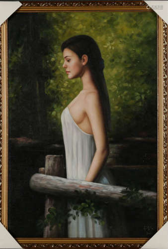 A BEAUTY PATTERN OIL PAINTING BY WANGYIDONG