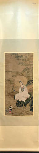 A GUANYIN PATTERN VERTICAL AXIS PAINTING BY JINLIYING