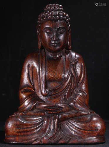 A CHENXIANG WOOD SAKYAMUNI BUDDHA STATUE