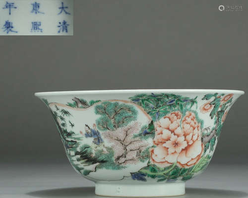 A WUCAI GLAZE FIGURE PATTERN BOWL