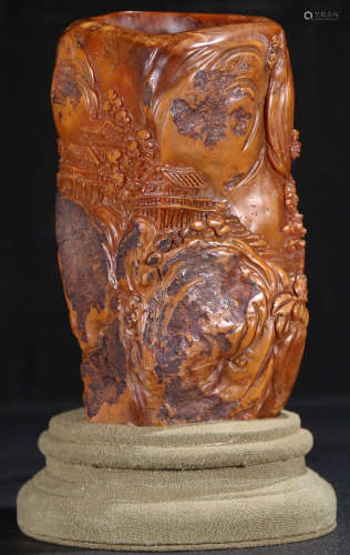 A TIANHUANG STONE SEAL CARVED WITH STORY