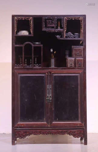 A NANMU WOOD CARVED CABINET