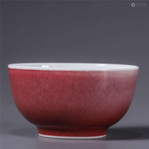 “大清雍正年制”款 胭脂红釉杯