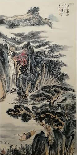 A CHINESE LANDSCAPE PAINTING, LU YANSHAO MARK