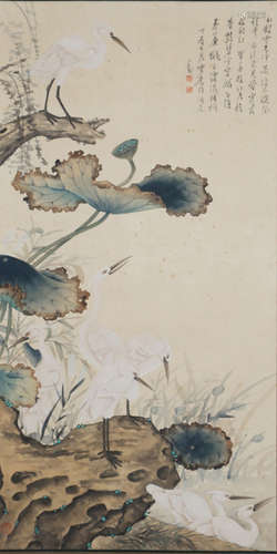 A CHINESE PAINTING SCROLL, PU RU MARK