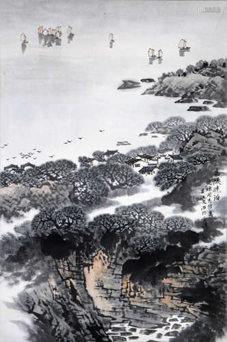 A CHINESE LANDSCAPE PAINTING, SONG WENZHI MARK