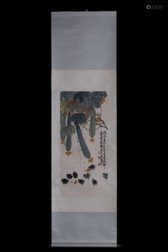 QI BAISHI: INK AND COLOR PAINTING 'CHICKEN AND VEGETABLES'