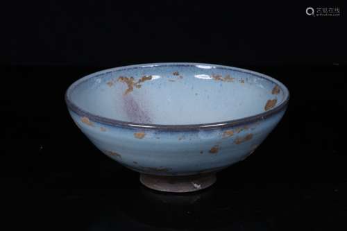 JUN WARE BLUE AND PURPLE GLAZED LARGE BOWL