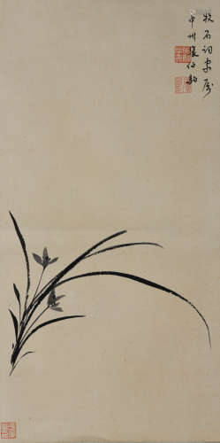 A CHINESE ORCHID PAINTING, ZHANG BOJU MARK