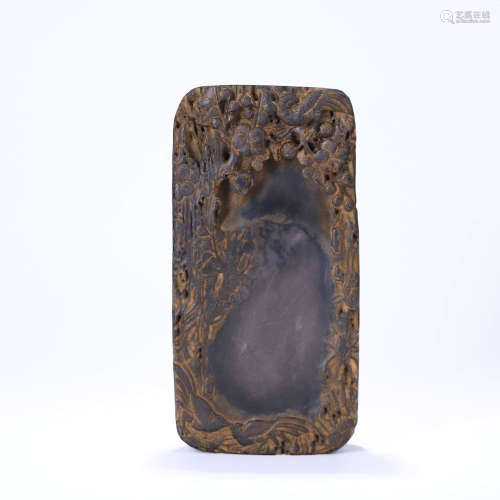A PLUM BLOSSOM CARVED DUAN STONE INKSLAB