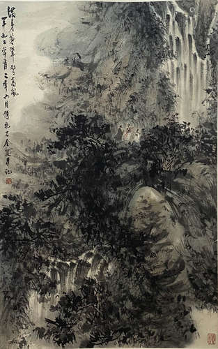 A CHINESE LANDSCAPE PAINTING, FU BAOSHI MARK