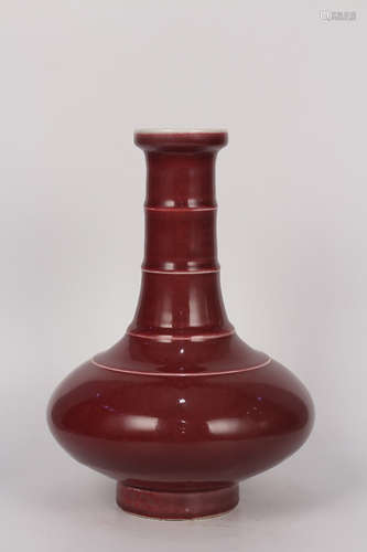 QING--CHINESE RED GLAZING PORCELAIN VASE