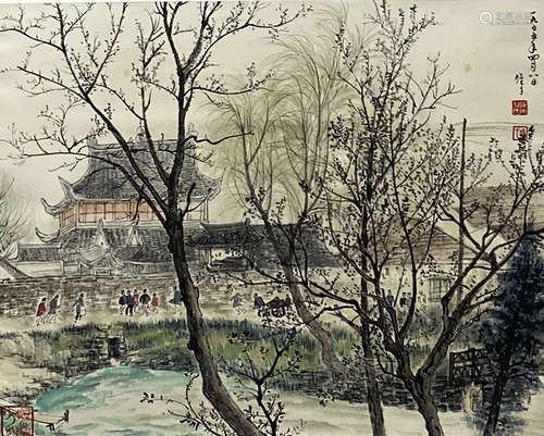 A CHINESE LANDSCAPE PAINTING, LI XIONGCAI MARK