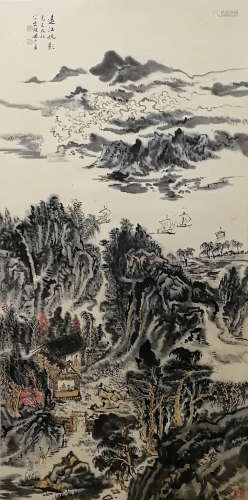 A CHINESE LANDSCAPE PAINTING, LU YANSHAO MARK