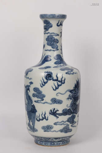 QING--CHINESE BLUE AND WHITE PORCELAIN VASE