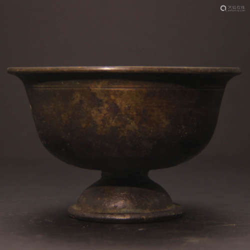 A BRONZE CONSECRATE WATER BOWL